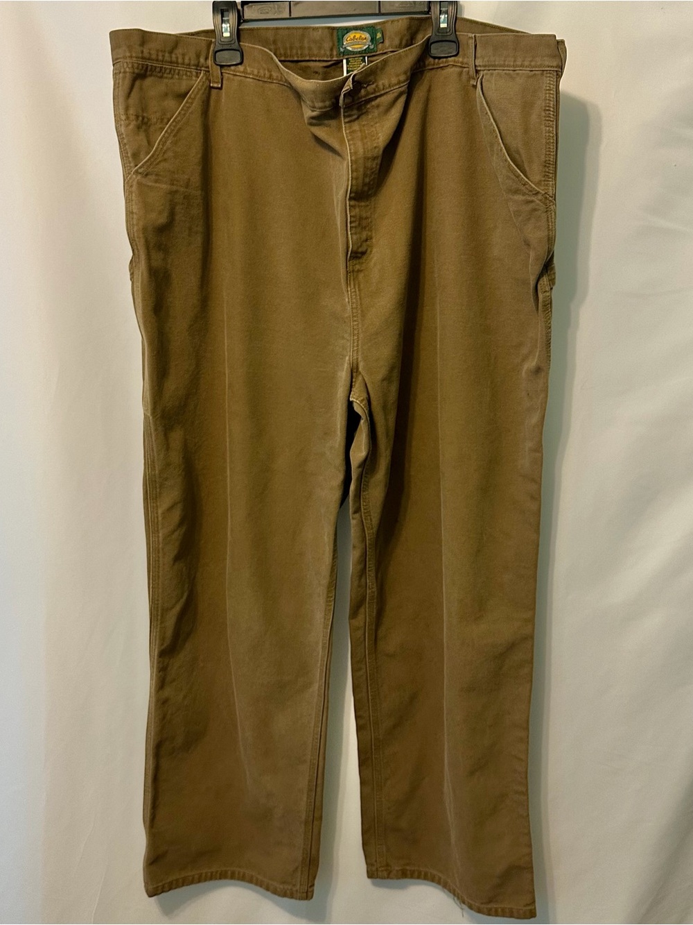 Cabelas Brown Utility Carpenter Pant Men 52 Regular 31 Inseam Pockets Loop Heavy